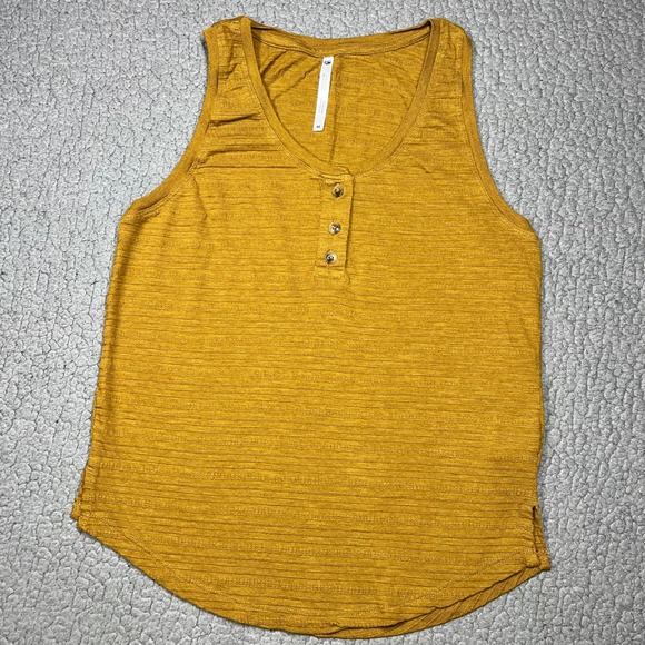 Kuhl Tops - KUHL Henley Tank Women XS Sleeveless Ribbed Mustard Yellow Casual Outdoor